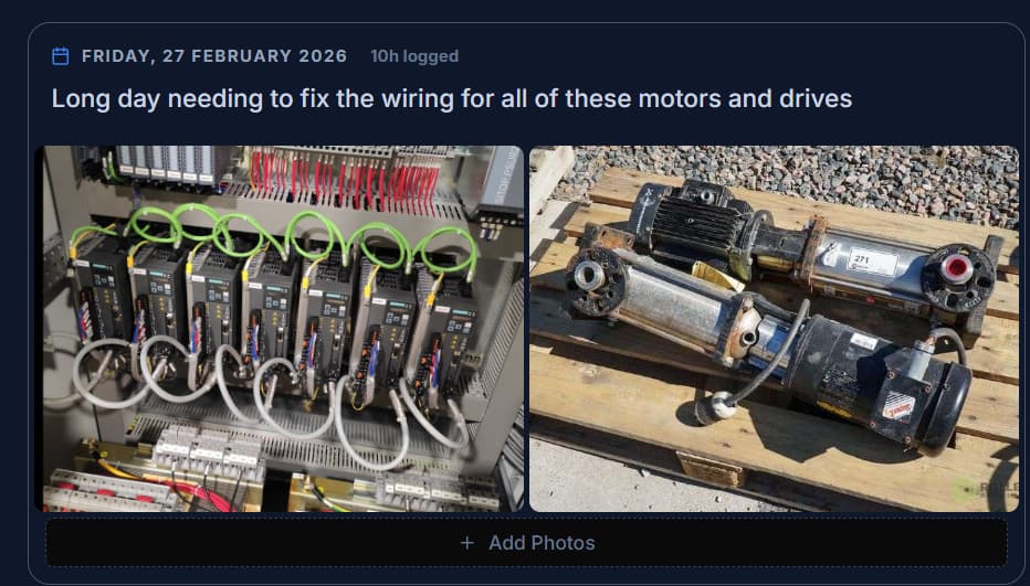 Result after cropping — both images are cleanly framed in the daily log