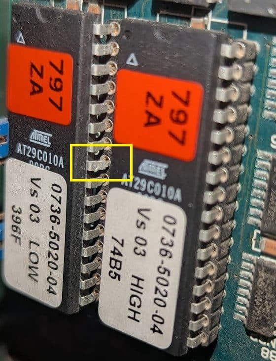 EPROM pin not inserted