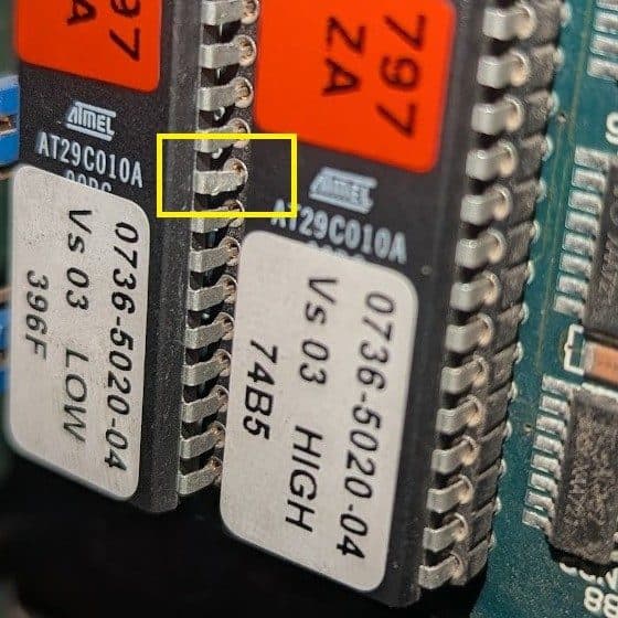 EPROM pin not inserted